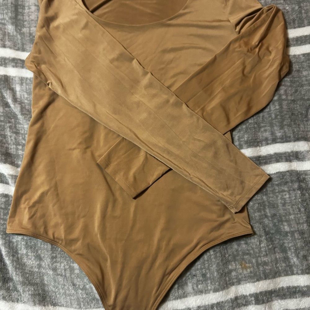 Express Camel Long Sleeve Bodysuit